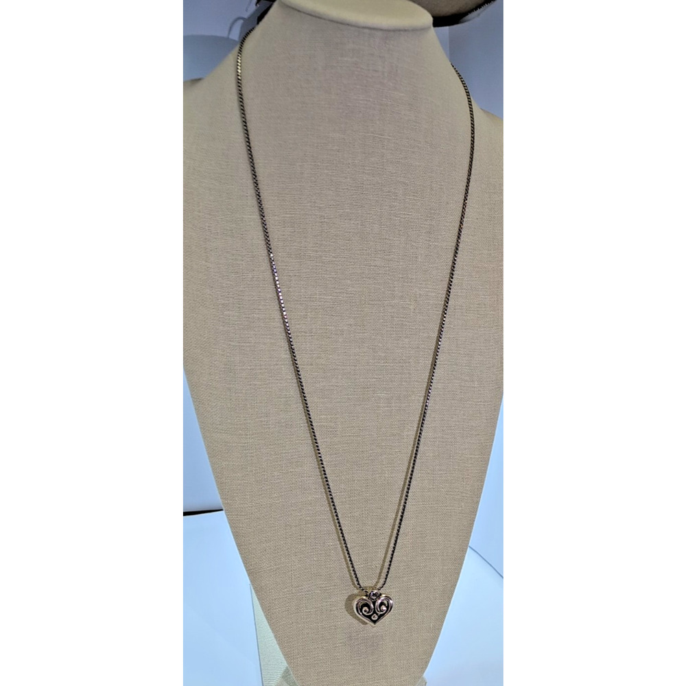 Brighton Alcazar Heart Silver & Crystal Lanyard Badge ID Holder Necklace